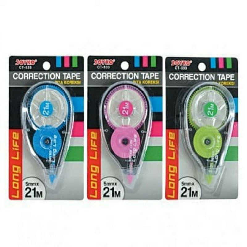 

Correction Tape Joyko CT-533 5mmX21M / Roll Tape Tipex Pita Koreksi