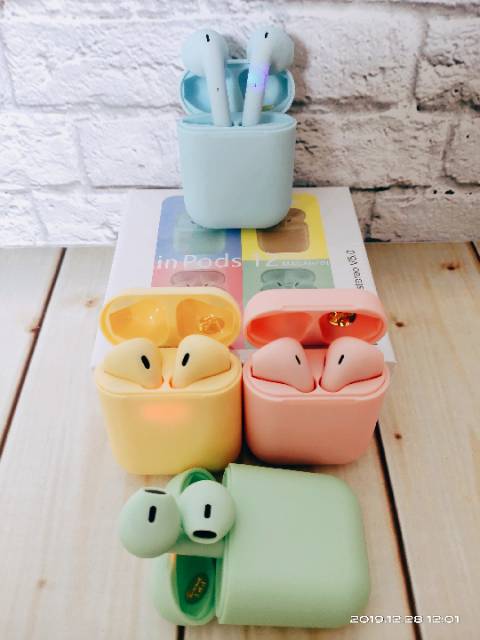 TWS Bluetooth Wireless Earphone Macaron I12 dan inpods3