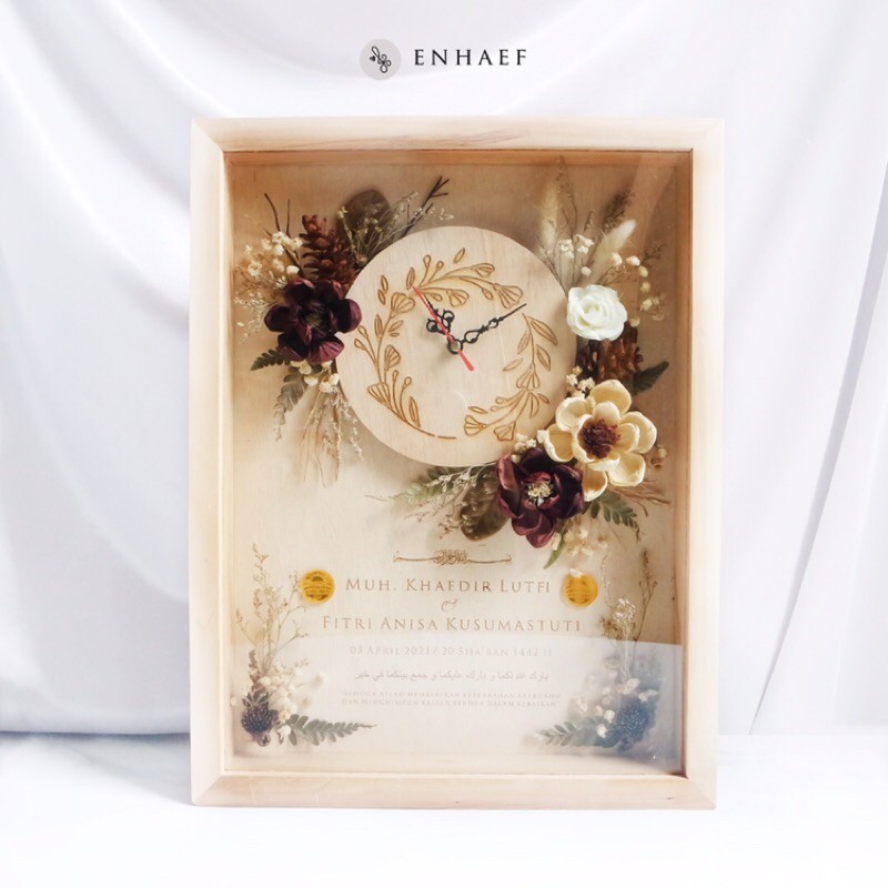 Mahar Rustic Frame Pigora Kayu Jam