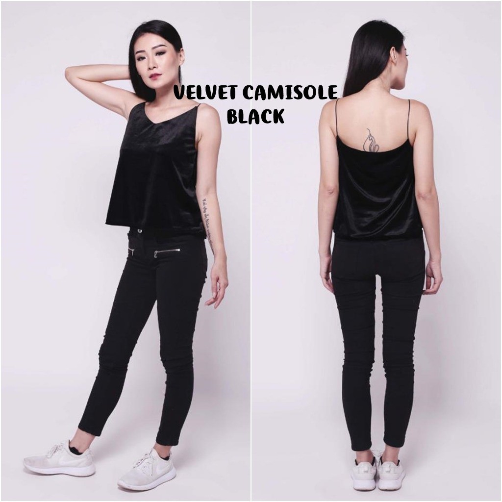 promo VELVET CAMISOLE TANKTOP VELVET SIMPLE TANKTOP TANKTOP WANITA murah kualitas bagus