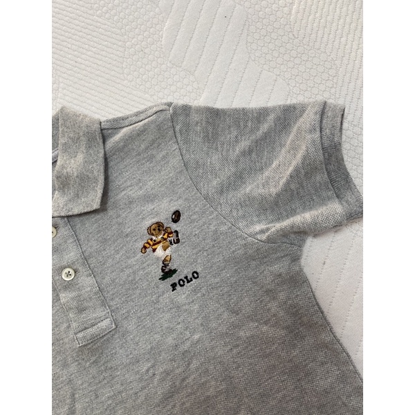 2-7T Polo Shirt kerah Lengan Pendek T-shirt polo motif beruang merah putih pink biru navy