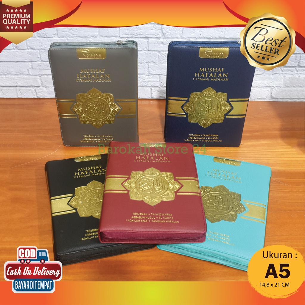 [A5/15x21cm] Mushaf Hafalan Utsmani Madinah A5 Dompet Resleting Terjemah Tajwid Warna Maana Publishi