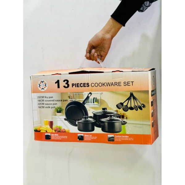 Cookware set. 13 pcs warna hitam
