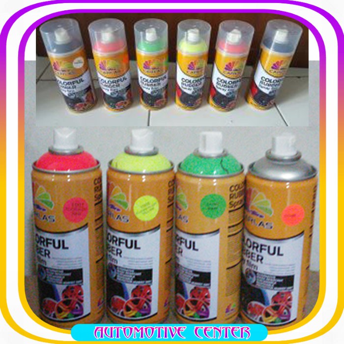 CARLAS Rubber Paint Fluorescent RUBBER SPRAY FILM CAT KARET CAT SEMPROT PYLOX 400ml RED STABILO