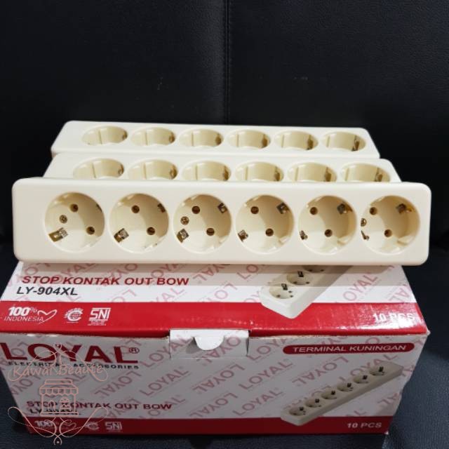 LY-904XLL Stop Kontak Arde OB 6 Lubang Tanpa Kabel LOYAL (SNI)