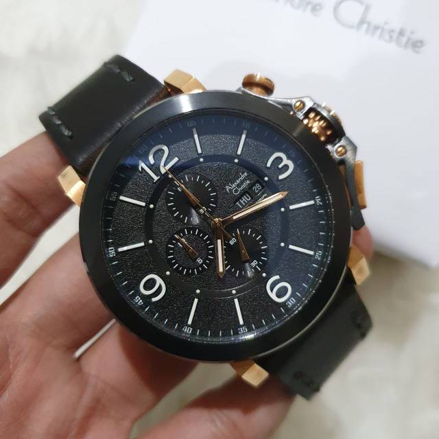 Jam tangan pria Alexandre christie ac 6281 mc oroginal garansi 1 tahun resmi black rosegold