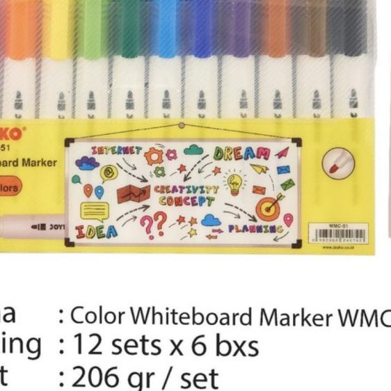 

Spidol Warna/Color White Board Marker WMC-51 Joyko 12 Colors