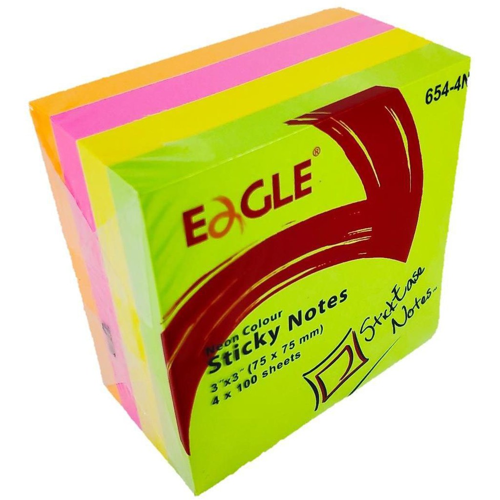 

Sticky Memo Pad EAGLE 654-4N Neon 75x75mm 400sheets