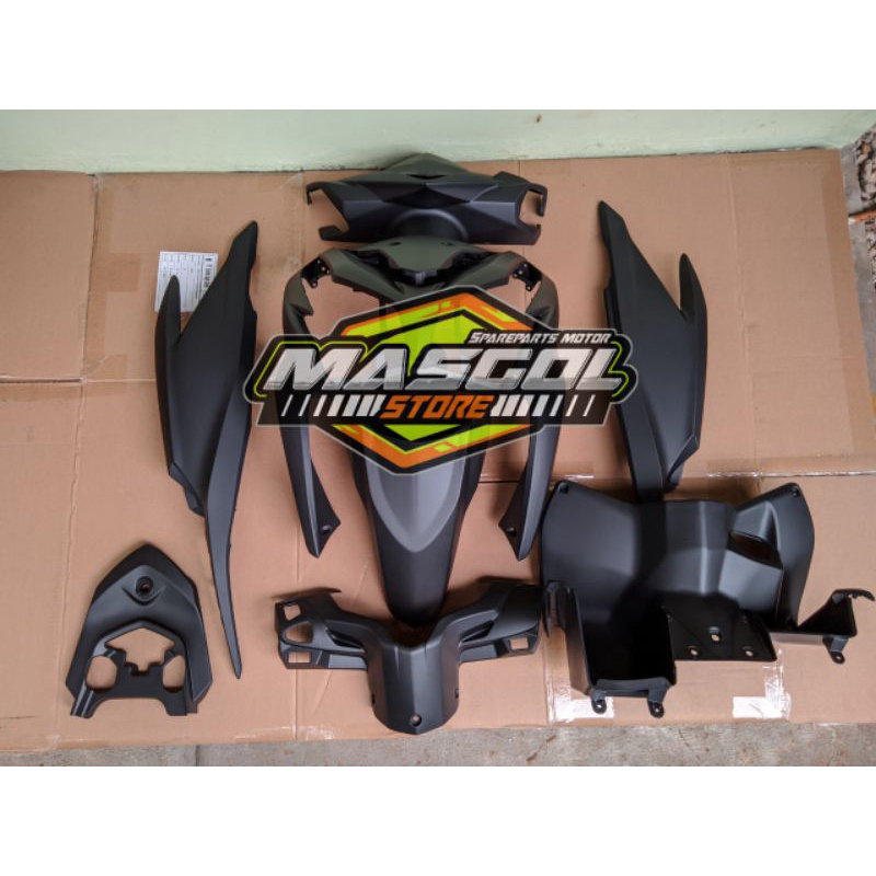 Cover Full body halus Vario 125 lama / Vario 125 old Hitam Doff