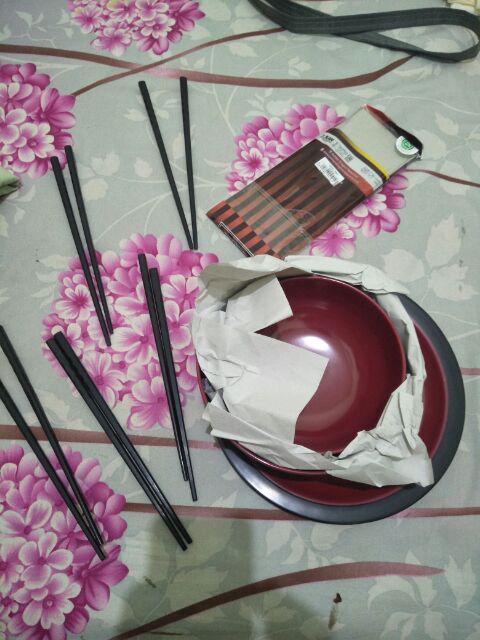 Golden Dragon Melamine Red/black Piring Datar Bulat [9 Inch/ 23 Cm]