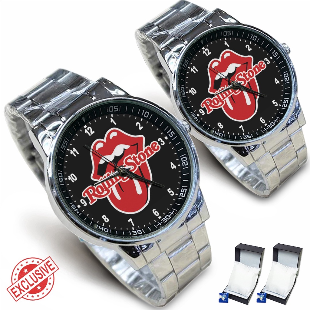 Jam Tangan Rantai Couple THE ROLLING STONES - 3 (Awesome)