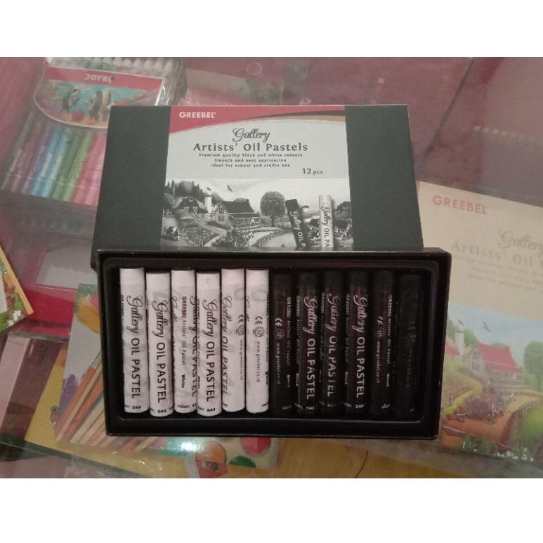 

READY STOCK Ecer crayon soft oil pastel greebel artists black and white hitam putih 2995 ㅟ