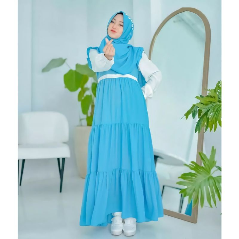 HANIFA DRESS maxy terbaru ,gamis remaja dewasa ,ootd kekinian ,fashion muslim