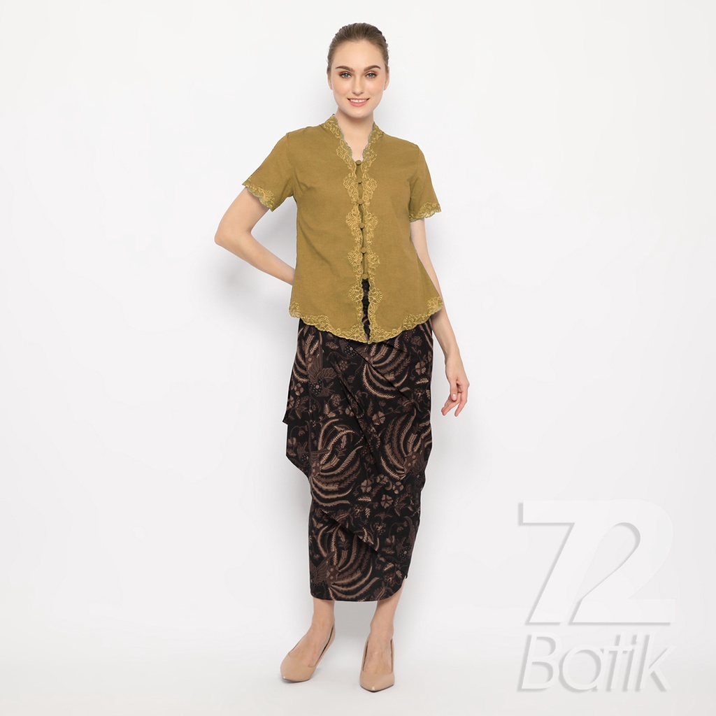 ROK BATIK SPAN Skirt Lilit Kebaya Instan Modern Wanita Motif Phoenix Warna Hitam 721741 Cap 72