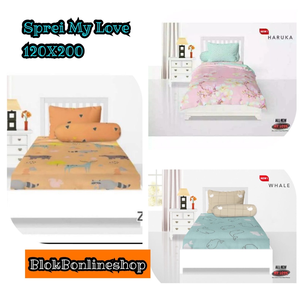 ALL NEW MY LOVE - SPREI SINGLE T.30 ALL NEW MY LOVE UK 120X200  MOTIF BUNGA DAN KARAKTER TERLARIS