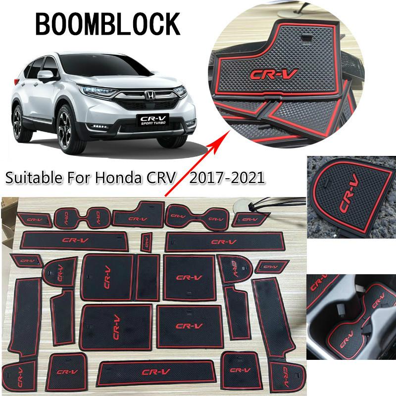 21pcs / Set Matras Interior Mobil Anti slip Ddustproof Untuk Honda CRV 2017-2021