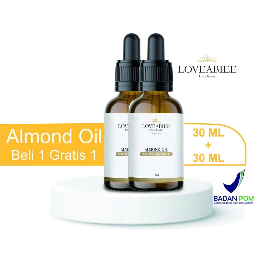 Almond oil 30ml buy1get1 untuk Glowing non komedogenik radang menenagnkan kulit kemerahan anti aging