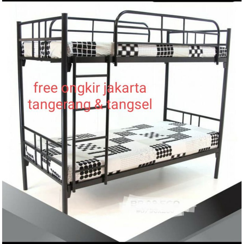ranjang susun besi atas 120 bawah 120 ranjang tingkat bunkbed tempat tidur besi susun bunk bed