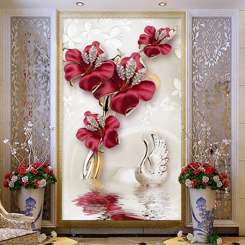 Wallpaper 3D Custom Bunga Dominan Meninggi-2