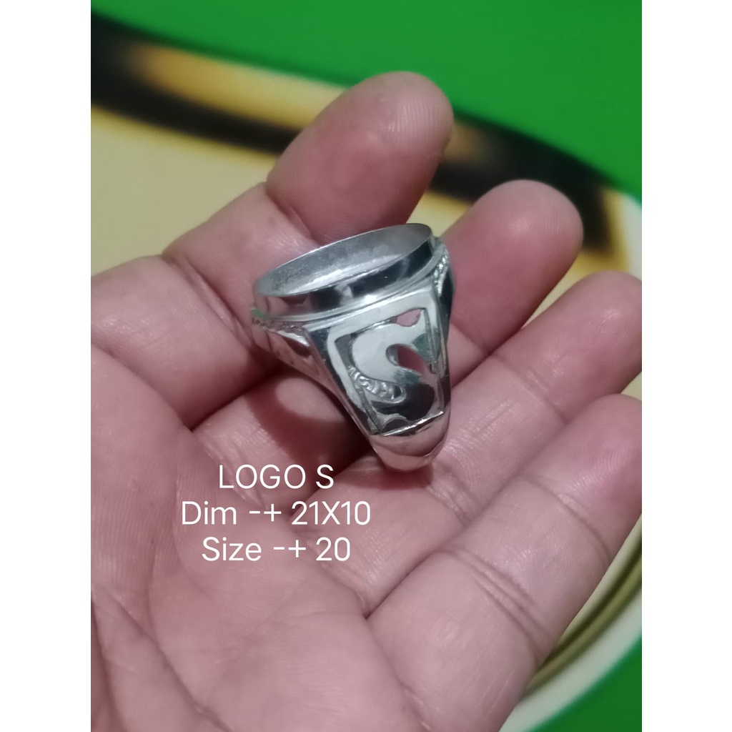 Emban batu akik alpaka-cincin titanium pria wanita cauple-grosir ring perak monel Nikel