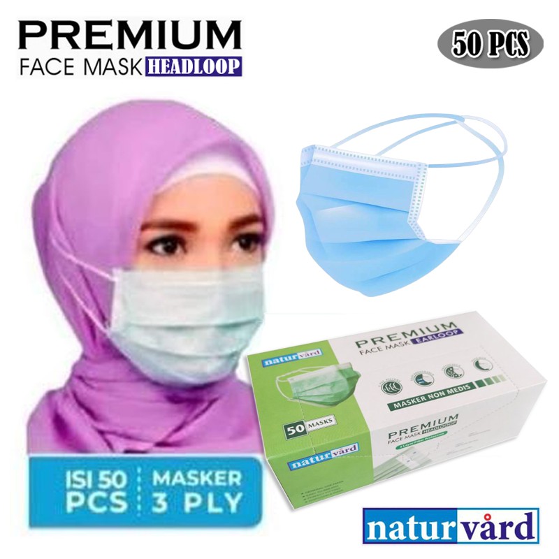 Masker 3ply isi 50pcs non Surgical Mask Earloop Headloop Mask Disposable Mask Termurah Masker Mulut