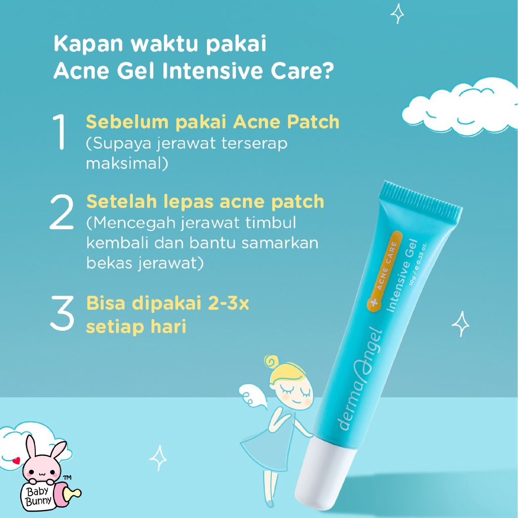 ❤ BELIA ❤ DERMA ANGEL (✔️BPOM)  Acne Patch Day Night | Plester Jerawat Transparan | Intensive Gel