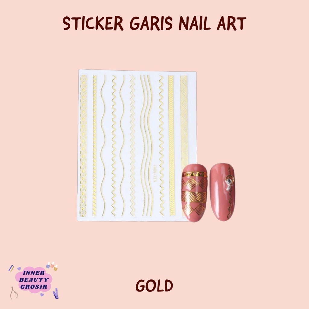 Sticker Kuku Garis / Nail Tip Line