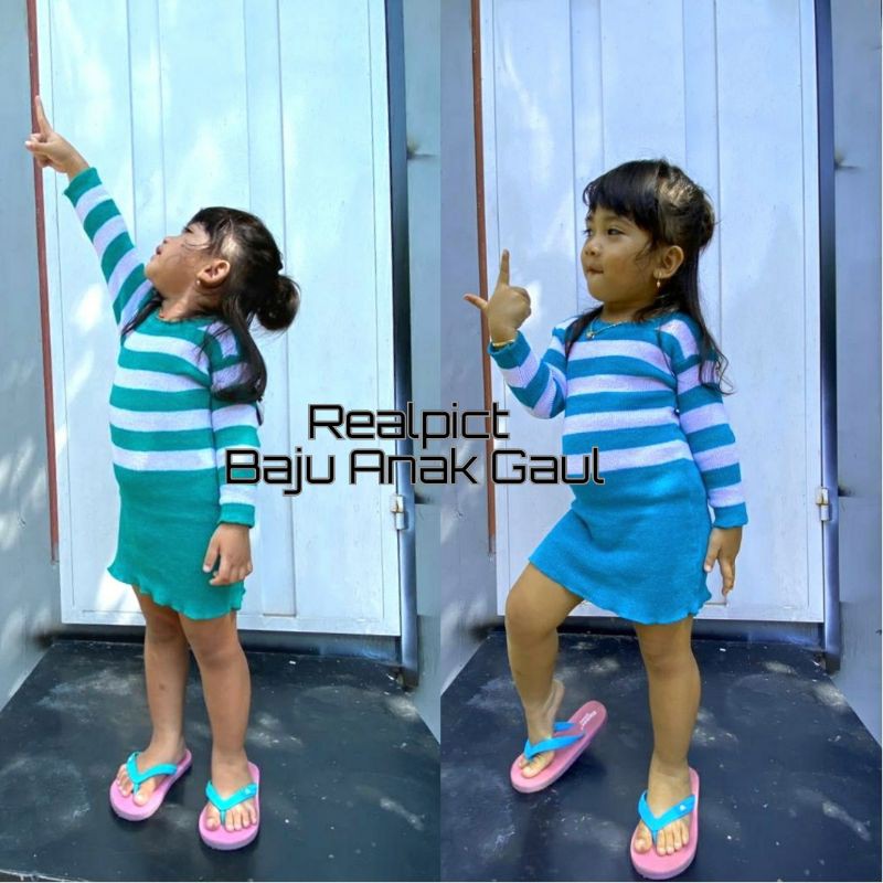 Dress Rok Blaster 2 3 4 Tahun Baju Rajut Dres Anak Perempuan