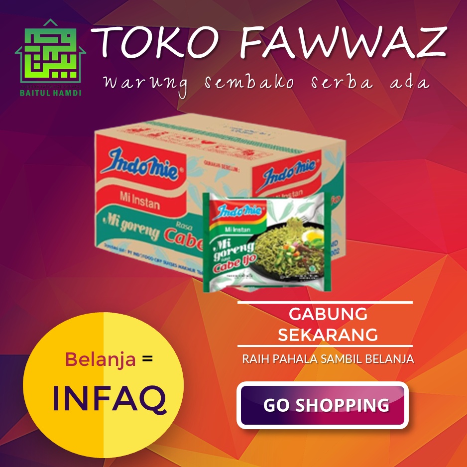 

INDOMIE CABE IJO 1 DUS | INDOMIE GORENG CABE IJO | ISI 40 BUNGKUS