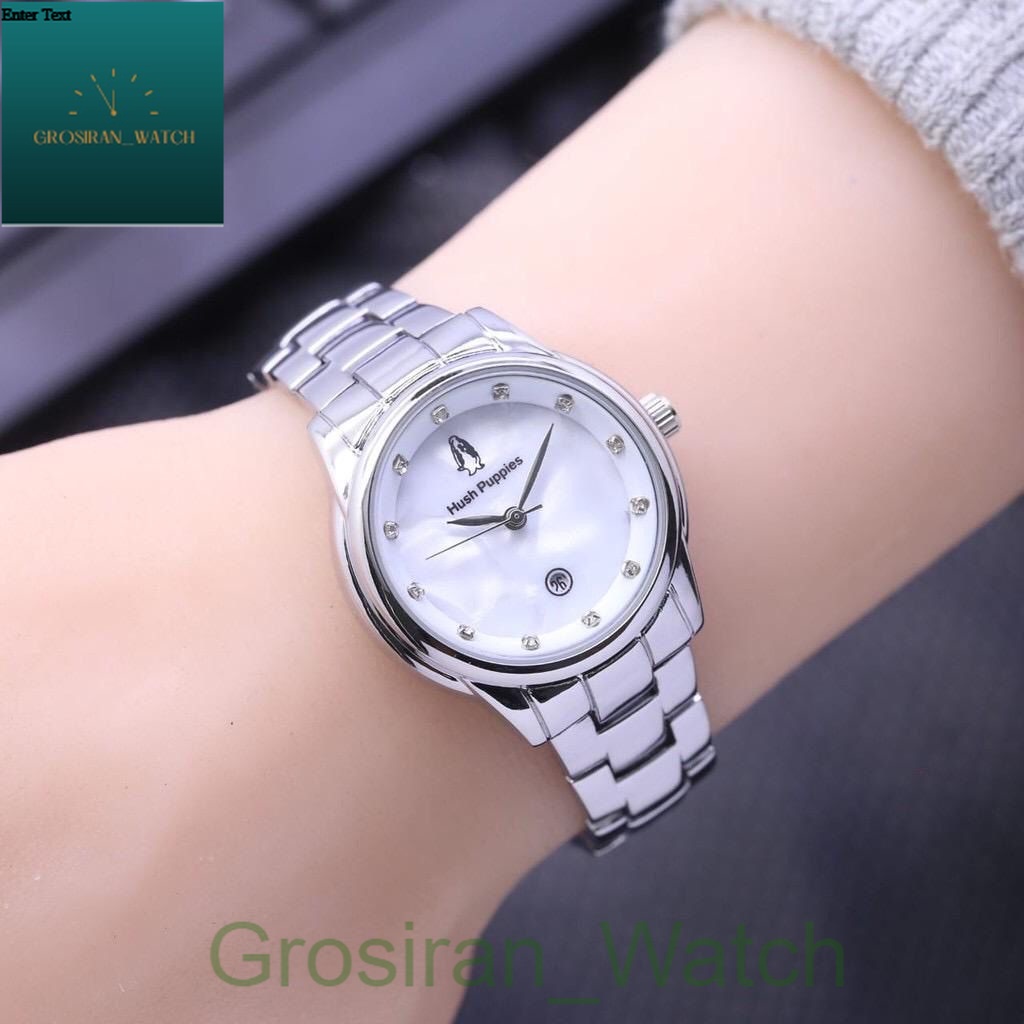 JAM TANGAN WANITA SUPER PREMIUM TANGGAL AKTIF STAINLISS STEEL HP-9651 [G_W]