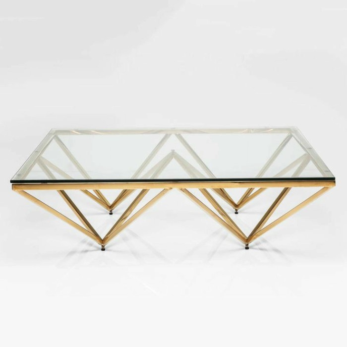 meja tamu Coffe table besi gold