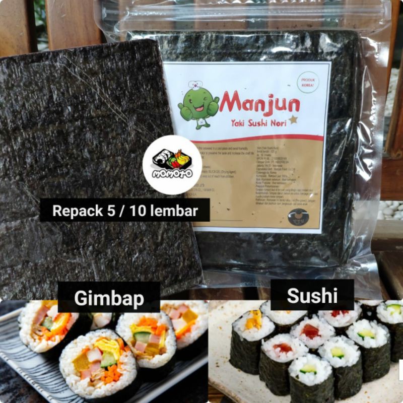 (PROMO) Manjun Nori HALAL Seaweed Rumput Laut Sushi Gimbap Korean Yaki Sushi Nori Image 2