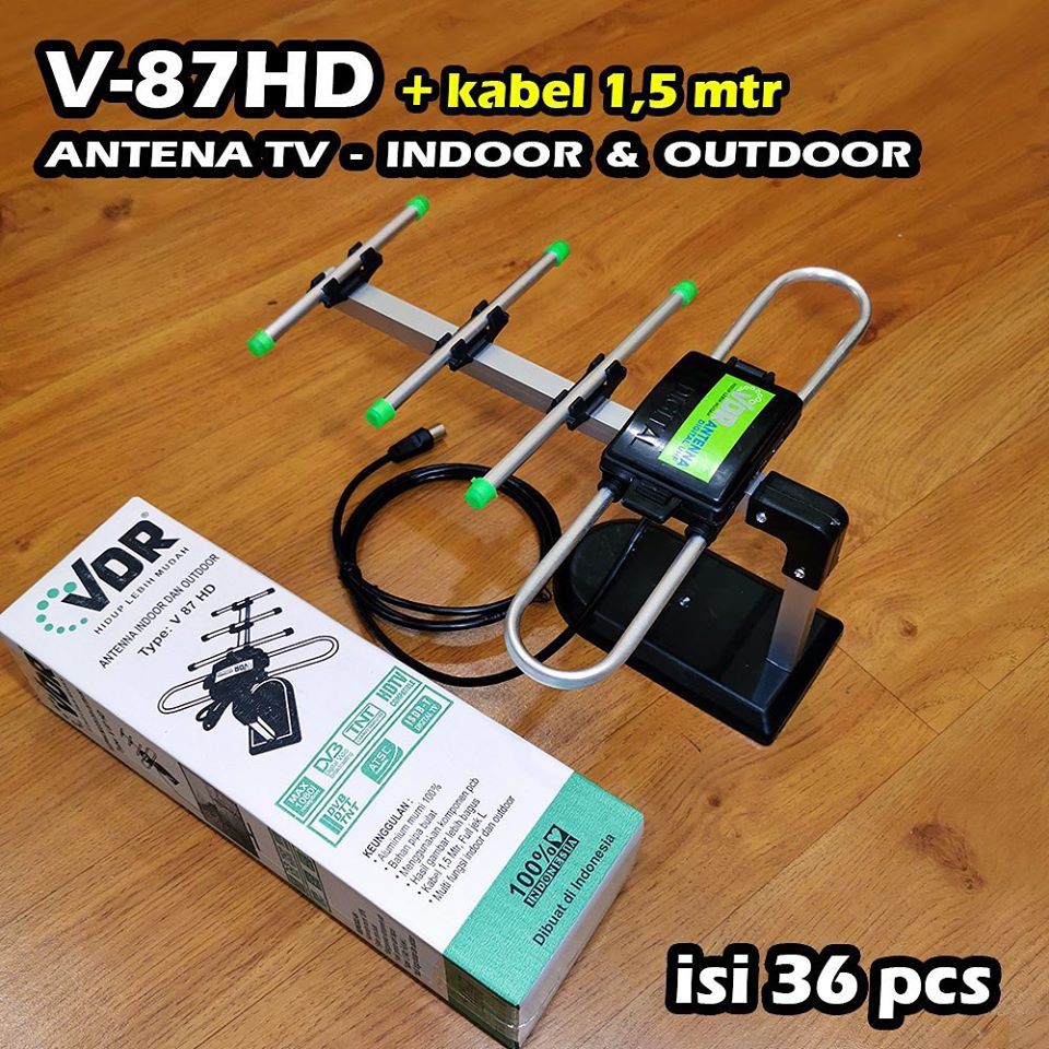 ANTENA TV INDOOR &amp; OUTDOOR VDR V-87HD + KABEL 1.5M / ANTENA DIGITAL VDR / ANTENA TV MURAH