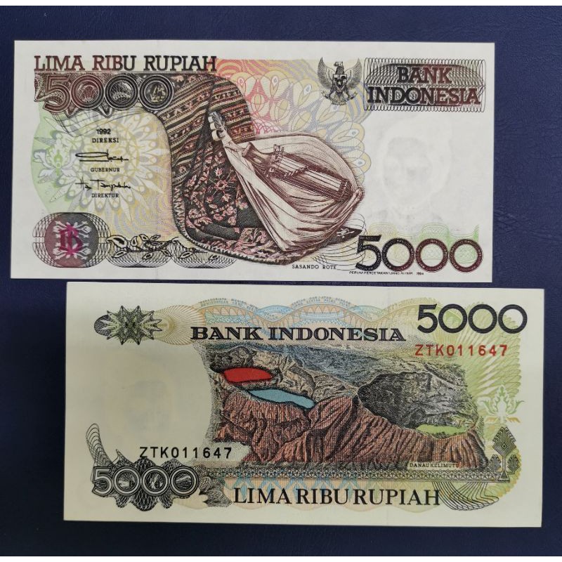 uang kuno 5000 sasando tahun 1992