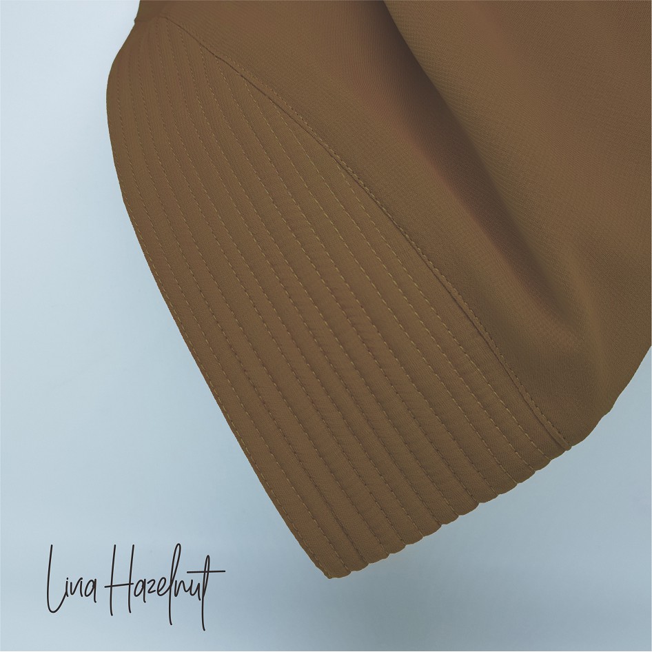 SALE Hijab Khimar livia alifa 2 layer oval / Jilbab 2 layer-Premium HAZELNUT