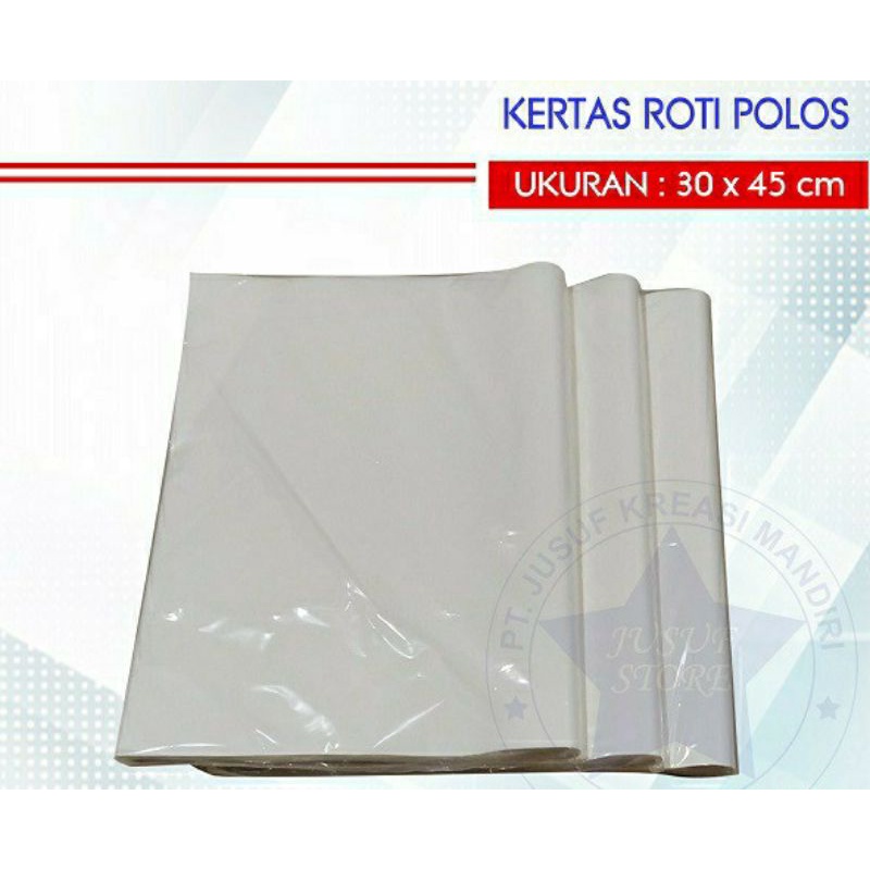 

Kertas Roti uk. 30x45cm isi 10lembar greaseproof paper anti minyak