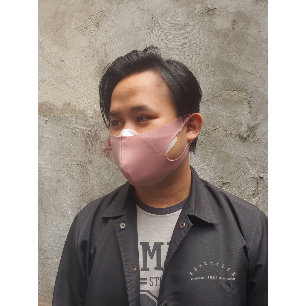 Masker Kain Scuba Tebal / Masker Tambahan - Pink