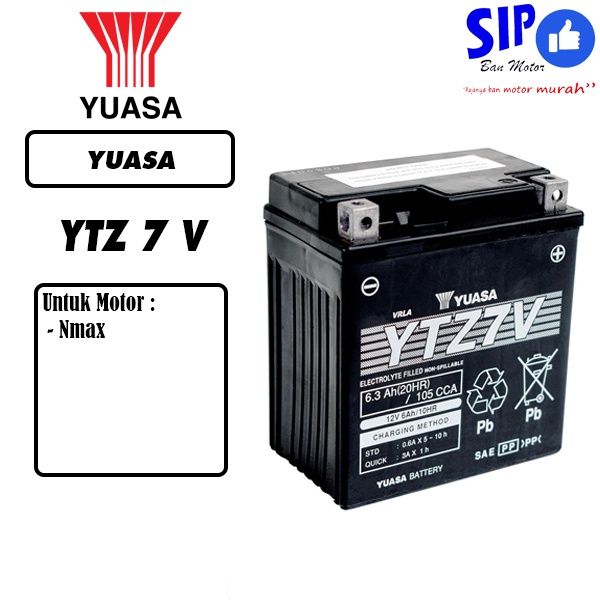 Aki Yuasa YTZ7V 12V 6Ah aki Nmax