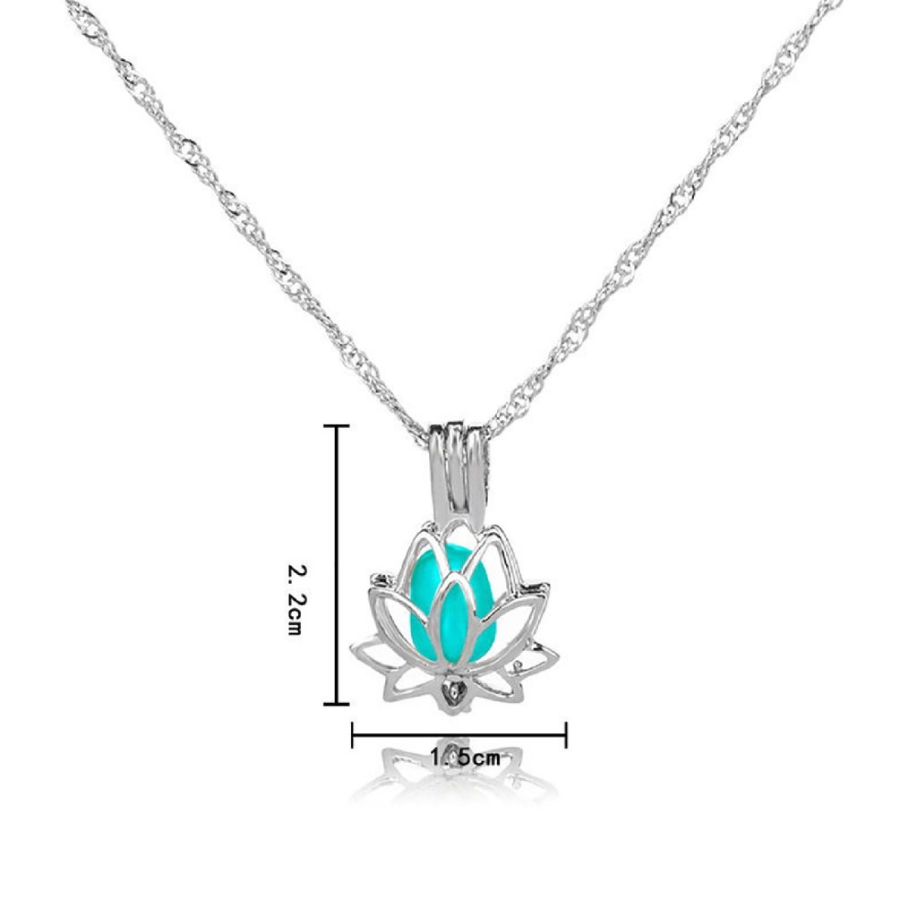 Hu Hu Hu Hu Hu Alat Bantu Pasang Kacamata♡ Kalung Rantai Liontin Lotus Hollow Bahan Alloy Untuk Wanita