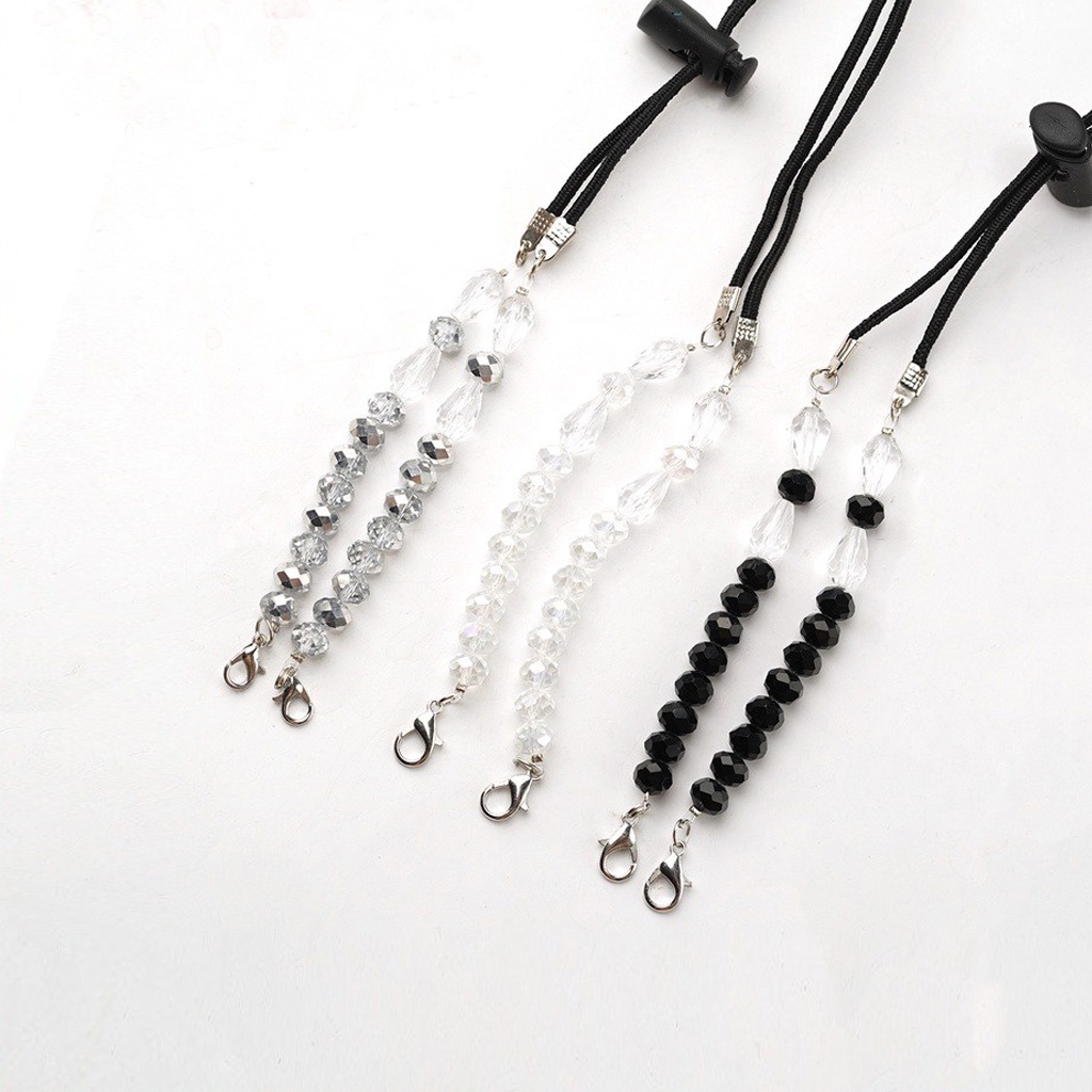 Gantungan Strap Masker, Tali Masker, Kalung Masker Crystal Push Lock