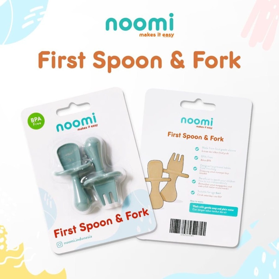 Noomi SIlicone First Spoon &amp; Fork Set