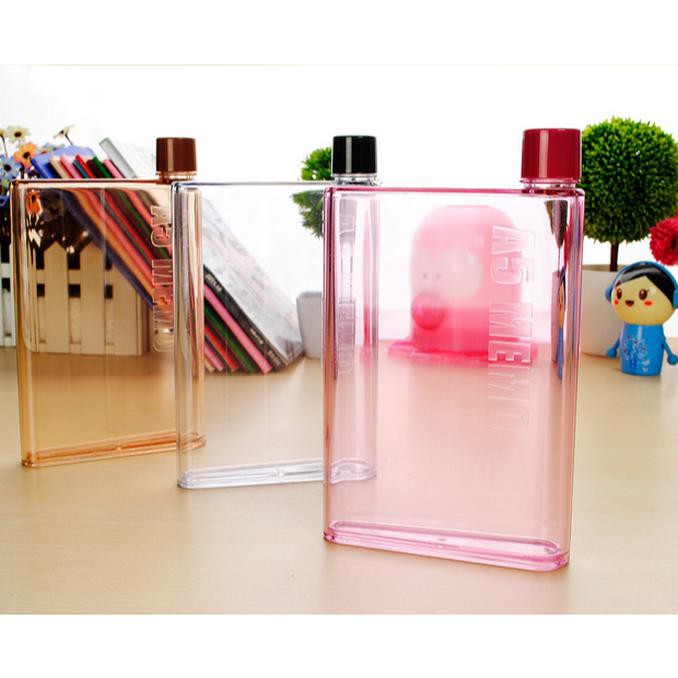 Terlaris Botol Minum Unik Tipis Memo Bottle A5 Botol Minuman Slim Kotak Gepeng