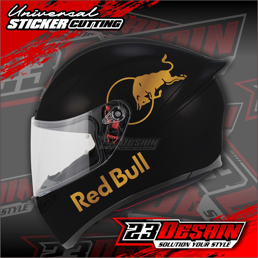 stiker redbull set cutting full set sticker red bull stiker cuting helm full face dan half face term