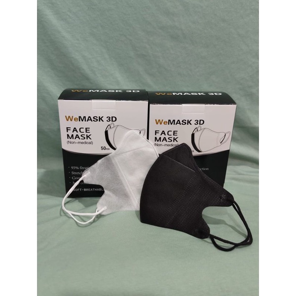 READY STOK ISI 50 MASKER DUCKBILL WE MASK WEMASK WEMAZE EARLOOP DUCKBILL WEMAZE RAINBOW PELANGI MIX 10 WARNA PASTEL GARIS POLOS PUTIH HITAM WHITE BLACK