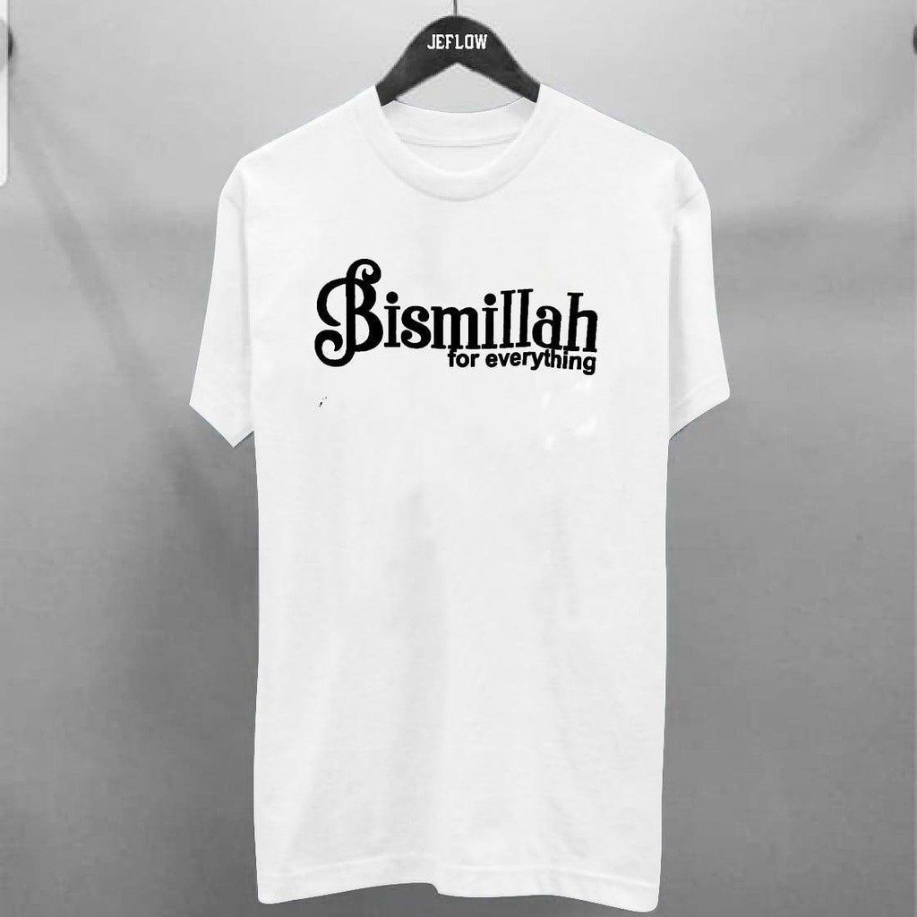  Kaos  Putih  Gambar Bismillah Slimfit Baju  Distro Pria  