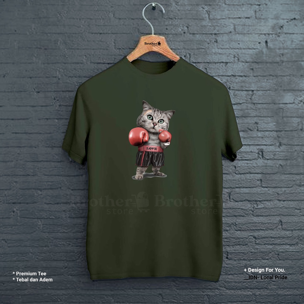 BROTHERSTORE - Kaos Distro Pria - KAOS COWOK CEWEK - Kaos Kata Kata - Boxing Cat Premium