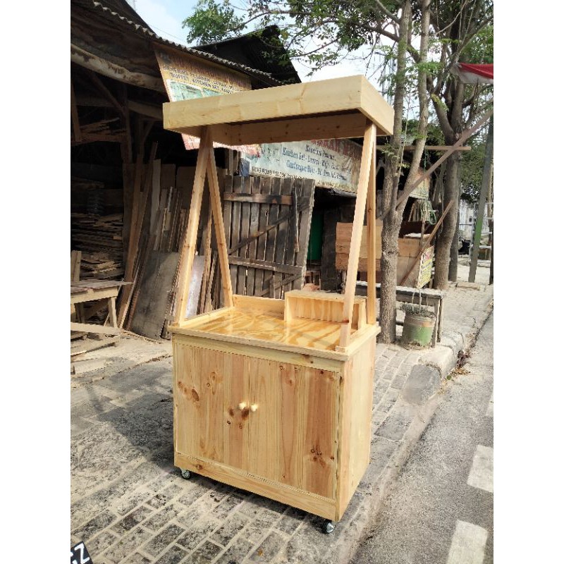 gerobak atubot minuman bahan kayu jati Belanda