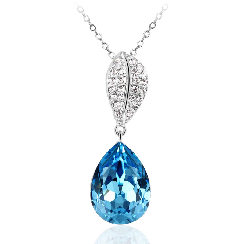 Angels Tears Kalung Kristal Swarovski Wanita Cewek Mewah Elegan Impor Kado Hadiah Ultah Tear Drop