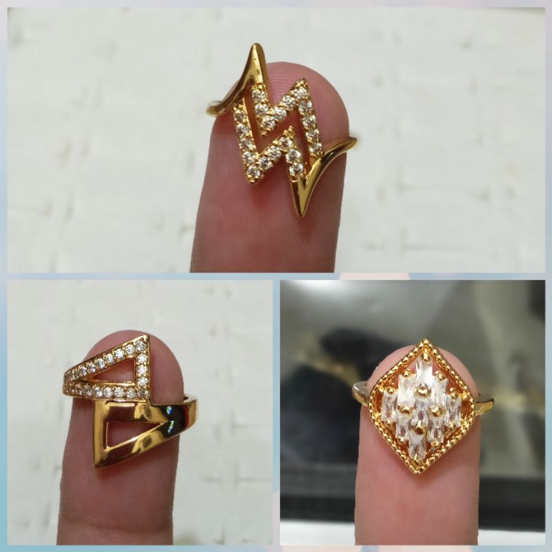 K-661.Cincin xuping wanita berlapis emas dengan mata zircon