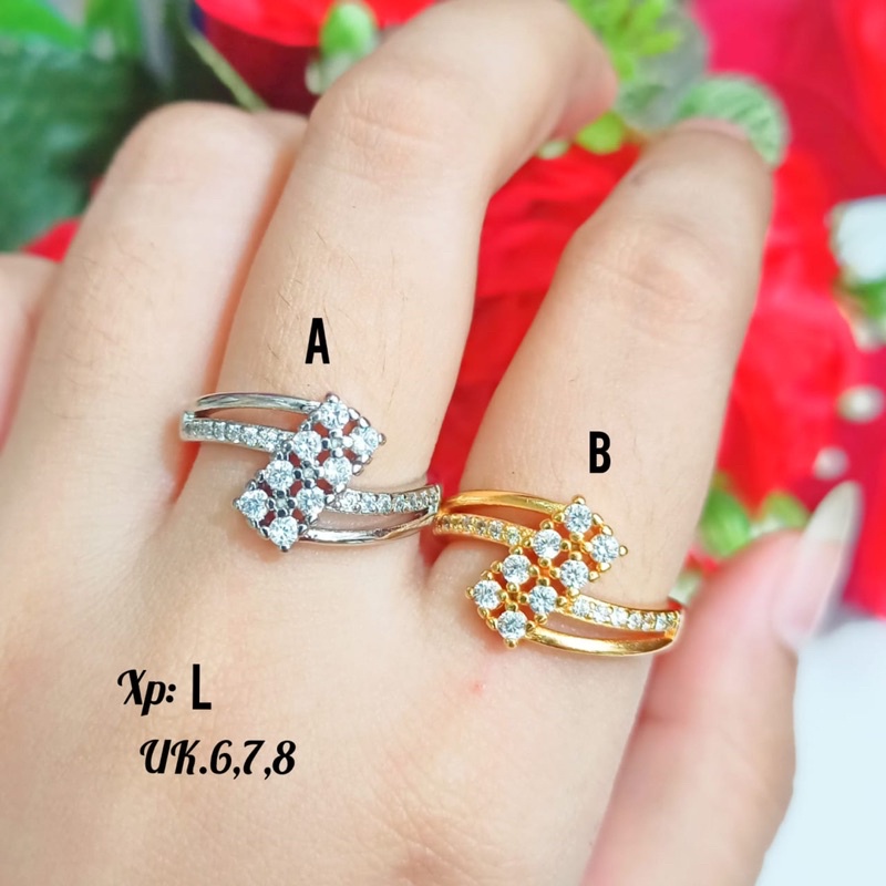 Cincin TITANIUM Dewasa motif keikinian simple dan manis,Gold dan Silver tidak karat *COD*